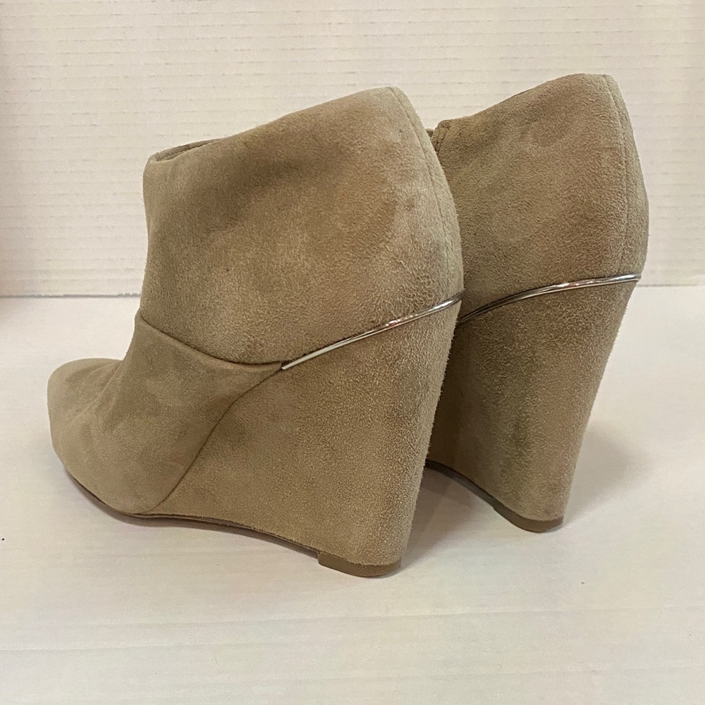 Coach Oakdale Bootie Slate suede/leather wedge booties size 5.5 - Picture 4 of 9